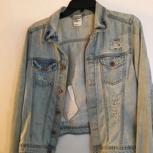 HM light washed Denim distressed jacket